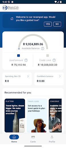 Diners Club South Africa ekran görüntüsü