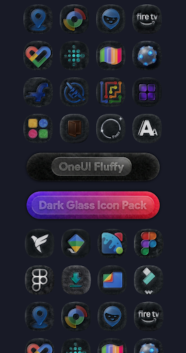 OneUI Fluffy Dark Glass Icons ekran görüntüsü