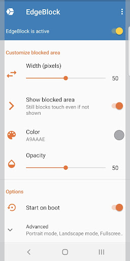 EdgeBlock: Block screen edges ekran görüntüsü