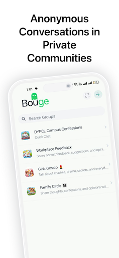 Bouge - Anonymous messages ekran görüntüsü