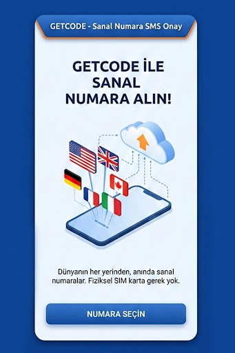 GetCode-Sanal Numara SMS Onay ekran görüntüsü