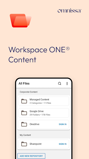 Content - Workspace ONE ekran görüntüsü