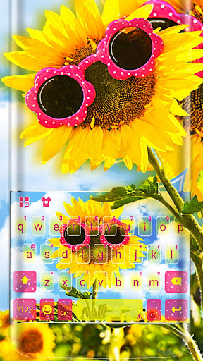 Sunglass Sunflower Klavye Tema ekran görüntüsü