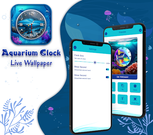 Aquarium Clock Live Wallpaper ekran görüntüsü
