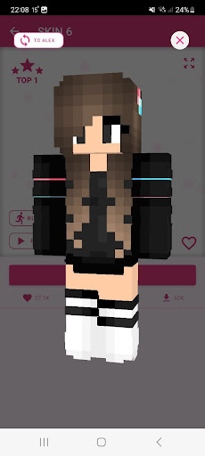 Girls Skins for Minecraft PE ekran görüntüsü