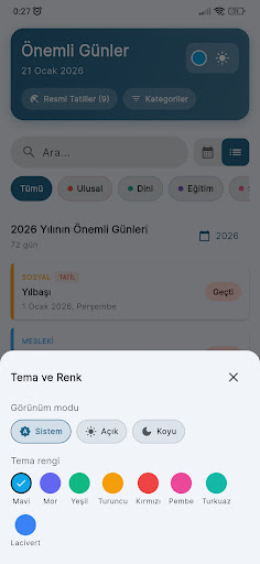 Önemli Gün ve Haftalar ekran görüntüsü