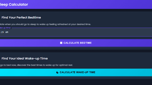Sleep Calculator ekran görüntüsü