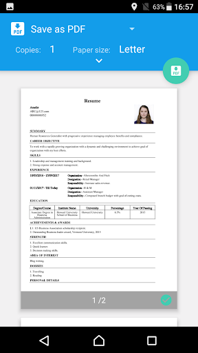 CV Maker Resume PDF Editor ekran görüntüsü