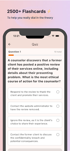 CPCE Counsellor Flashcards ekran görüntüsü