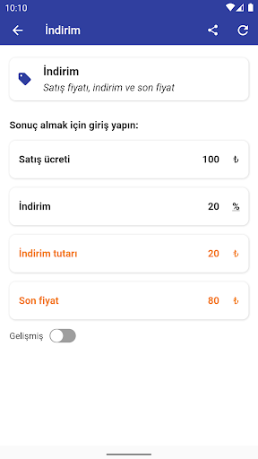 Yüzde Hesap Makinesi ekran görüntüsü