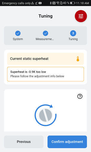 TXV Superheat Tuner ekran görüntüsü