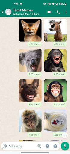 Animals Laughing Stickers ekran görüntüsü