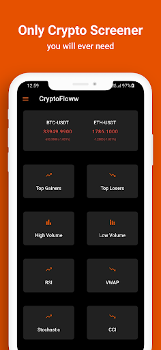 Crypto screener: CryptoFloww ekran görüntüsü