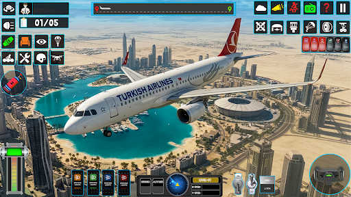 US plane flight simulator game ekran görüntüsü
