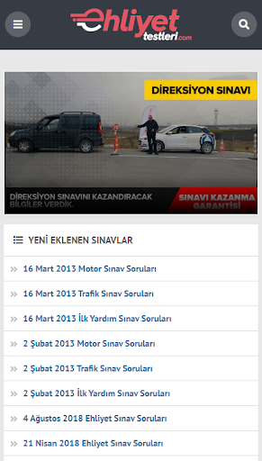 Ehliyet Testleri ekran görüntüsü