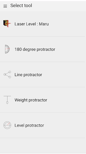 Laser level, Protractor ekran görüntüsü