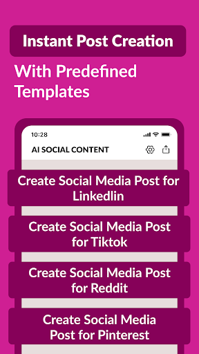 Social Media Content Generator ekran görüntüsü
