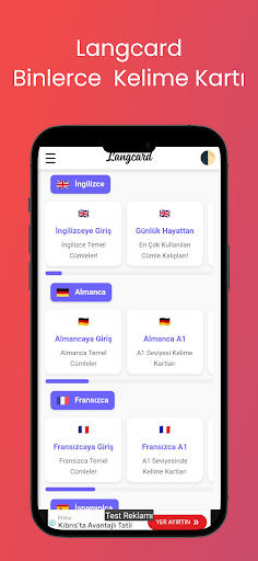 Langcard YDS Kelime Ezberleme ekran görüntüsü