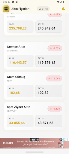 Altın Fiyatları ve Piyasası ekran görüntüsü