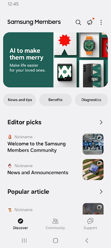 Samsung Members ekran görüntüsü