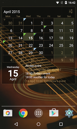 Calendar Widget (key) ekran görüntüsü