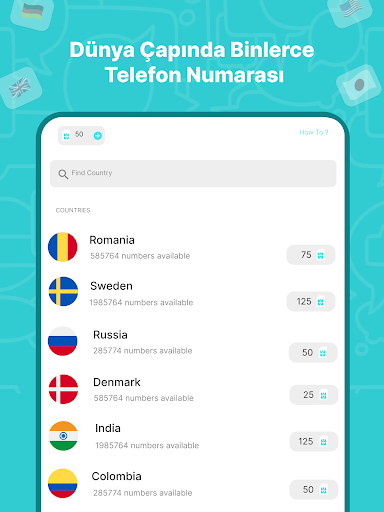 SimCode - SMS sanal numaralar ekran görüntüsü
