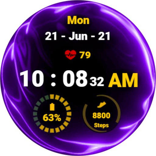 Fluid Purple Watch Face