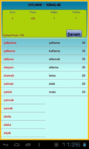 Kelime Türetme ekran görüntüsü