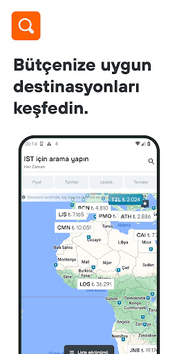 KAYAK Uçuş, Otel, Kiralık Araç ekran görüntüsü