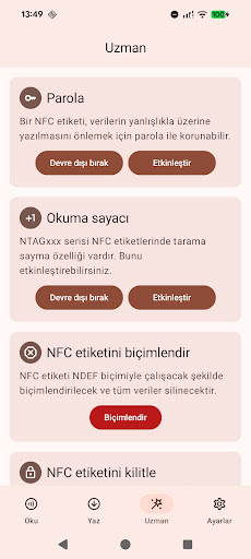 NFC Etiket Okuyucu ve Yazıcı ekran görüntüsü