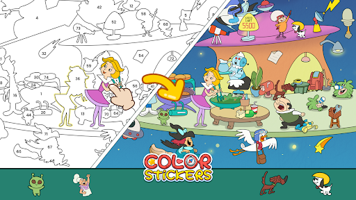 Color Stickers: Cartoon Fun ekran görüntüsü