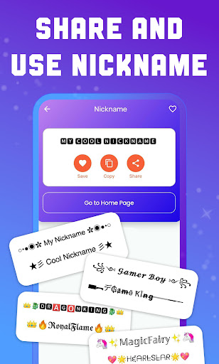 Cool fonts Nickname generator ekran görüntüsü