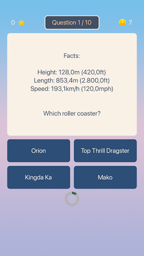 Roller Coaster Quiz ekran görüntüsü