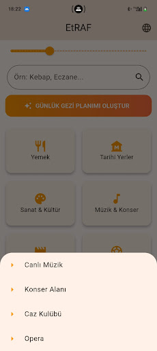 Etraf ekran görüntüsü