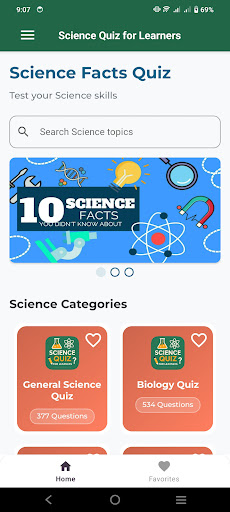 Science Quiz for Learners ekran görüntüsü