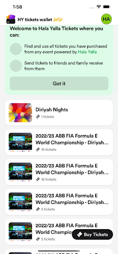 Hala Yalla Tickets ekran görüntüsü