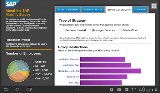SAP BusinessObjects Mobile ekran görüntüsü