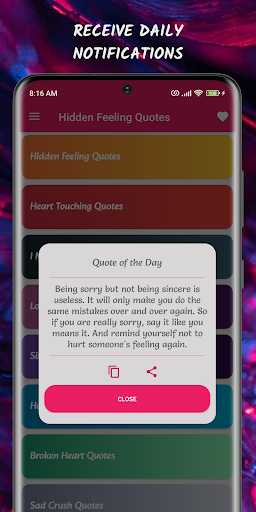 Hidden Feeling Quotes ekran görüntüsü