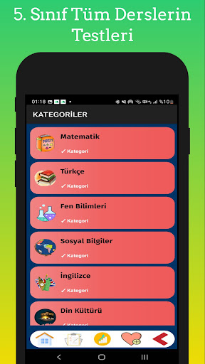 5. Sınıf Test Çöz Tüm Dersler ekran görüntüsü