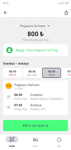 SkyLiner: Uçuş ve Otel ekran görüntüsü