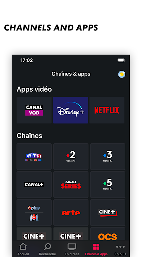 CANAL+, Live and catch-up TV ekran görüntüsü