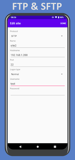 Easy FTP client ekran görüntüsü