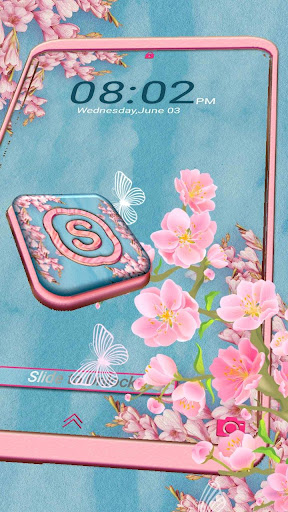 Pink Spring Flowers Theme ekran görüntüsü