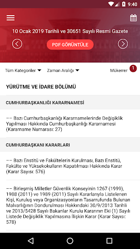 T.C. Resmi Gazete ekran görüntüsü