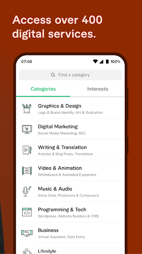 Fiverr - Freelance Service ekran görüntüsü