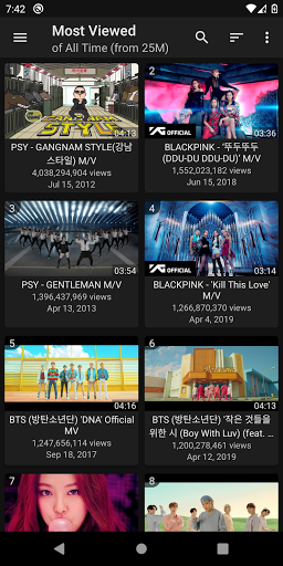 K-POP Tube Popüler Videolar ekran görüntüsü