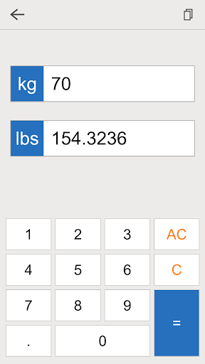 lbs kg converter pro ekran görüntüsü