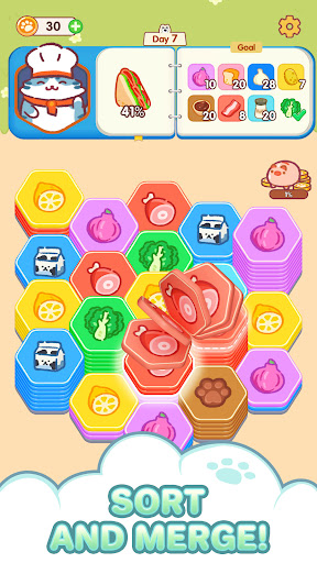 Hexa Food Sort - Sorting Games ekran görüntüsü
