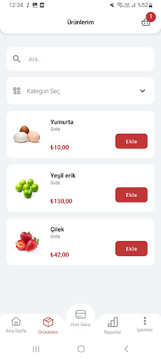İşbaşı POS ekran görüntüsü