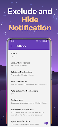 Notification History - Backup ekran görüntüsü
